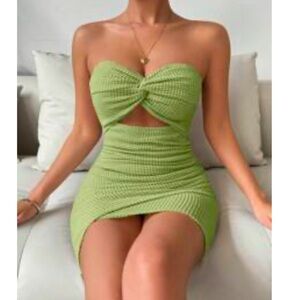 Strapless Twist mini dress